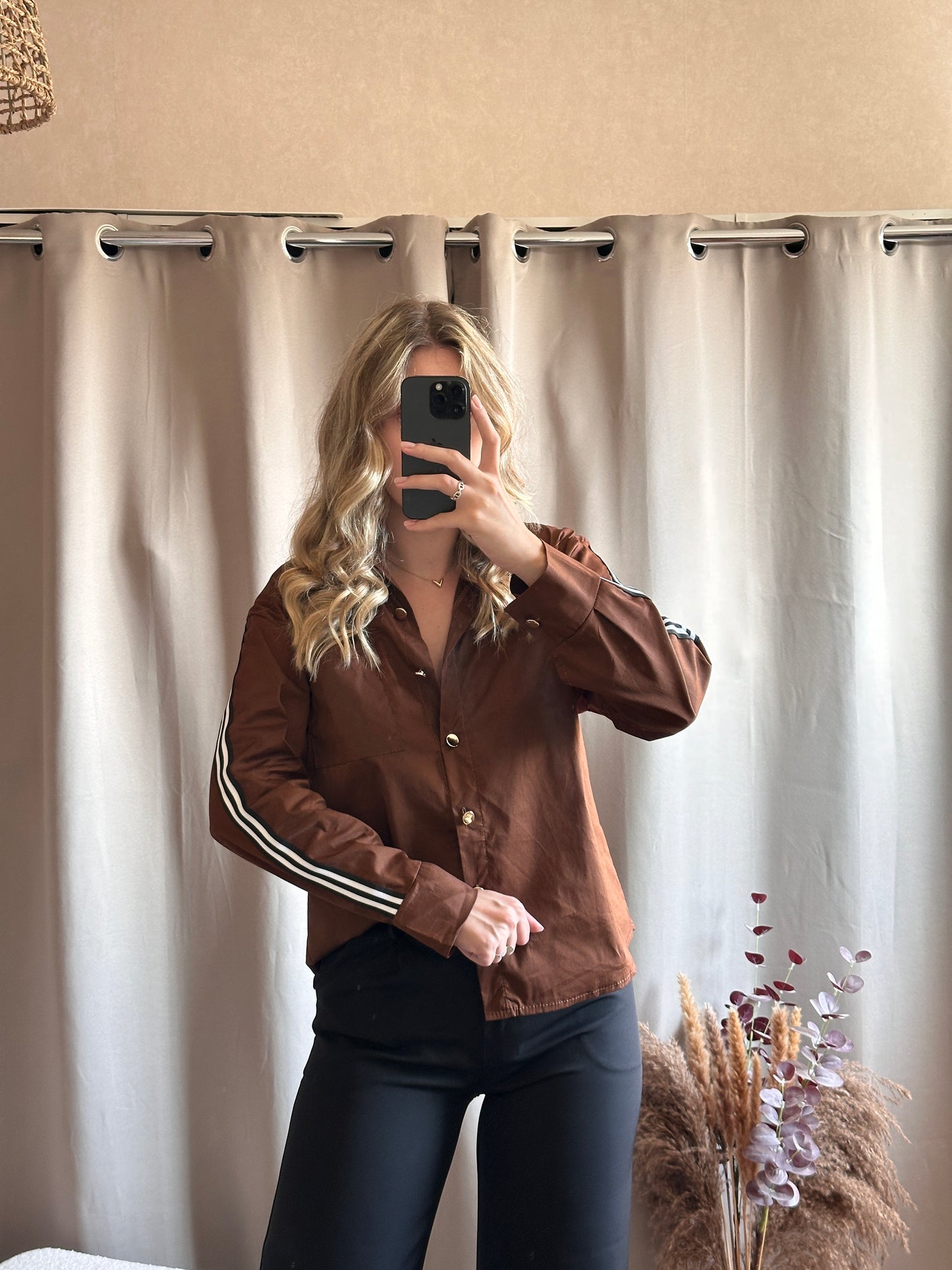 Chemise chocolat en coton