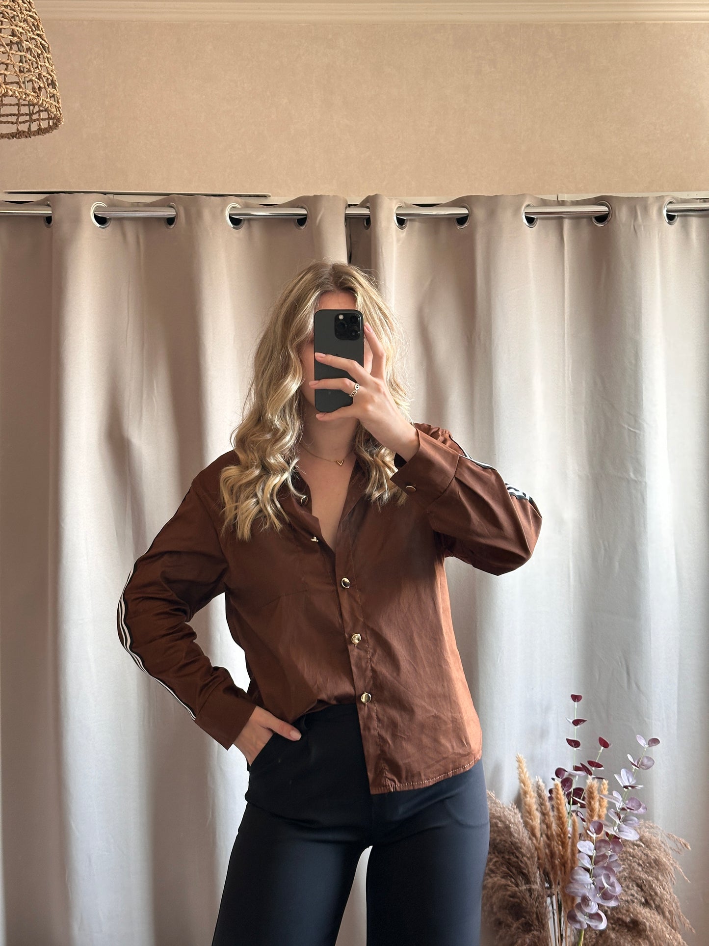 Chemise chocolat en coton