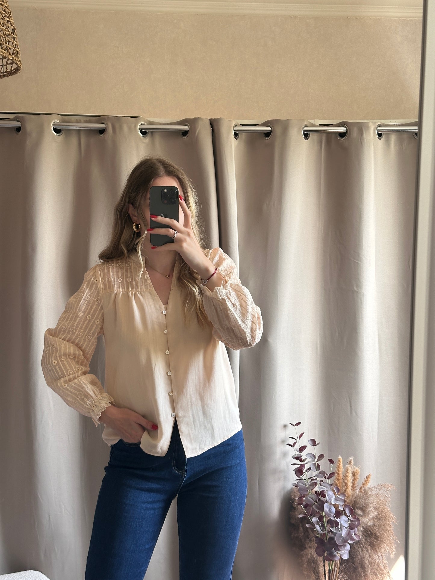 Blouse beige 100% coton