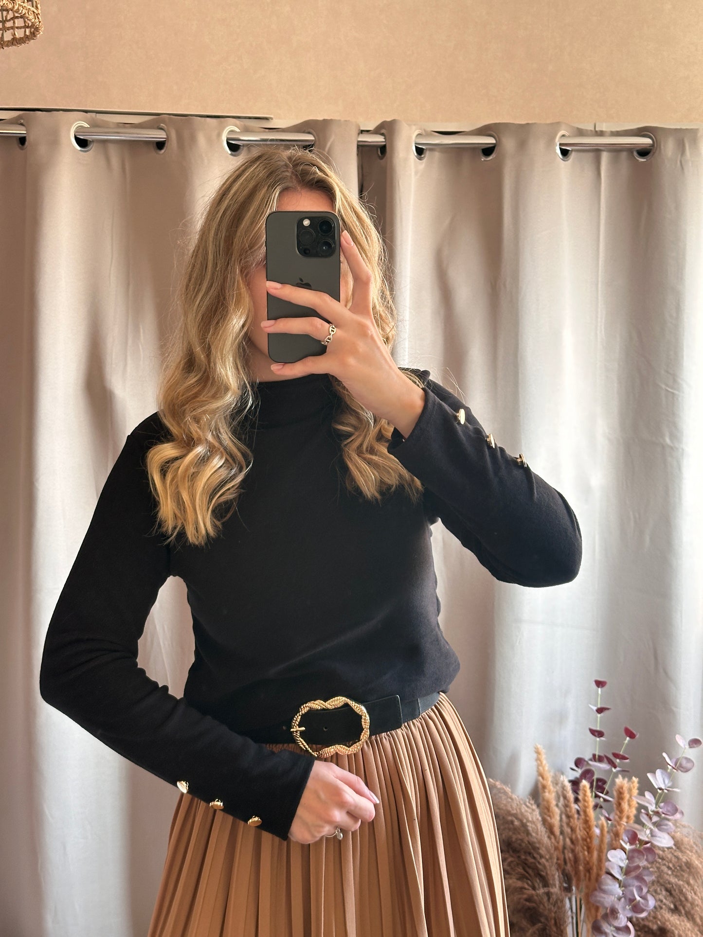 Pull col montant Noir
