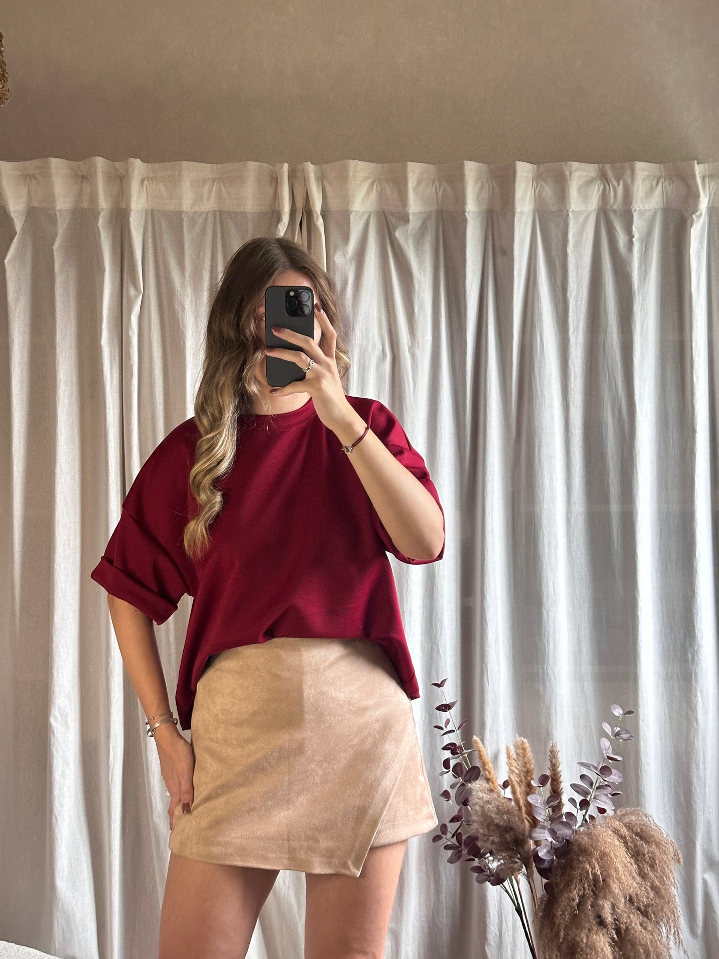 T-shirt oversize bordeaux 🇮🇹