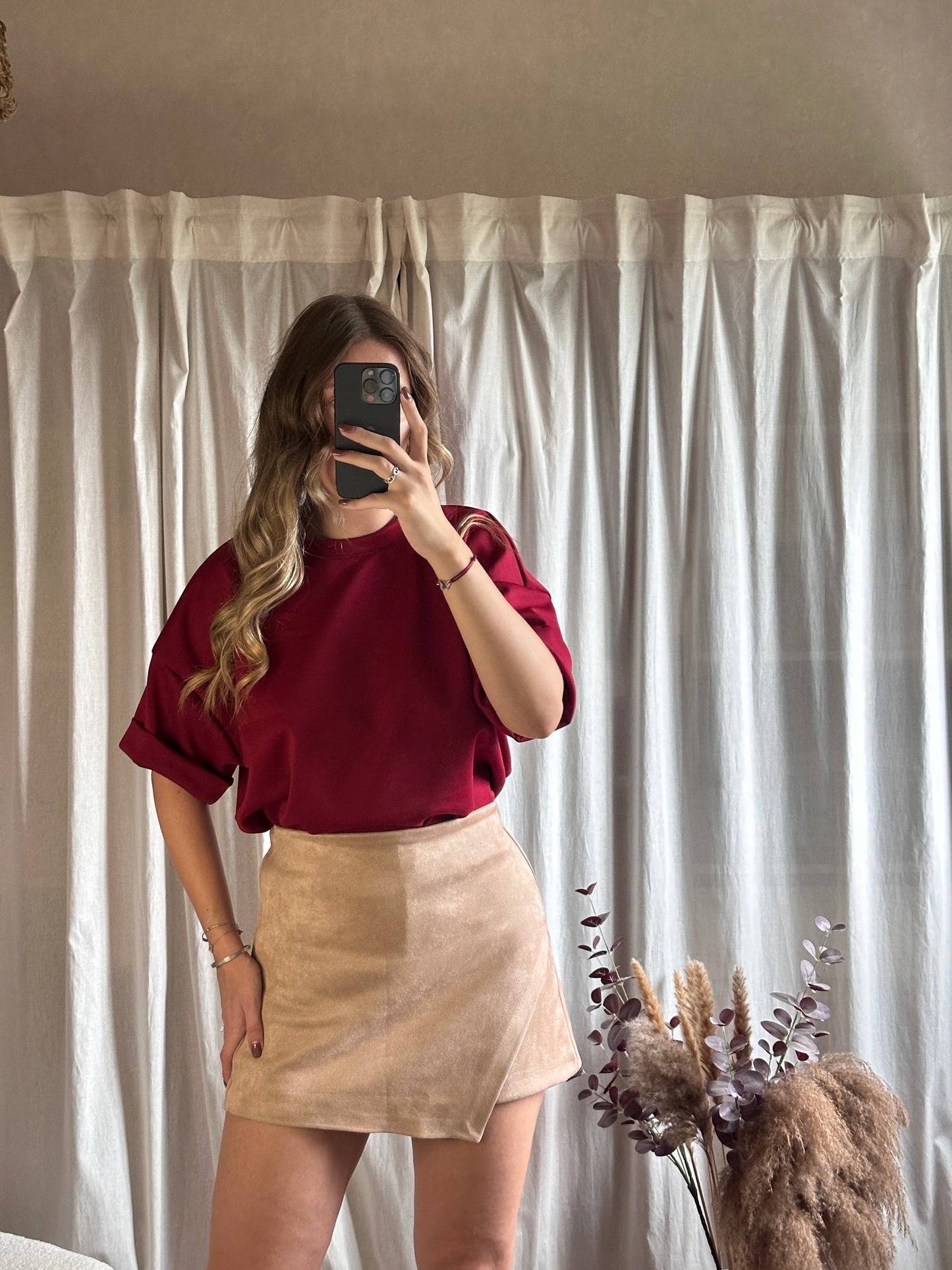 T-shirt oversize bordeaux 🇮🇹