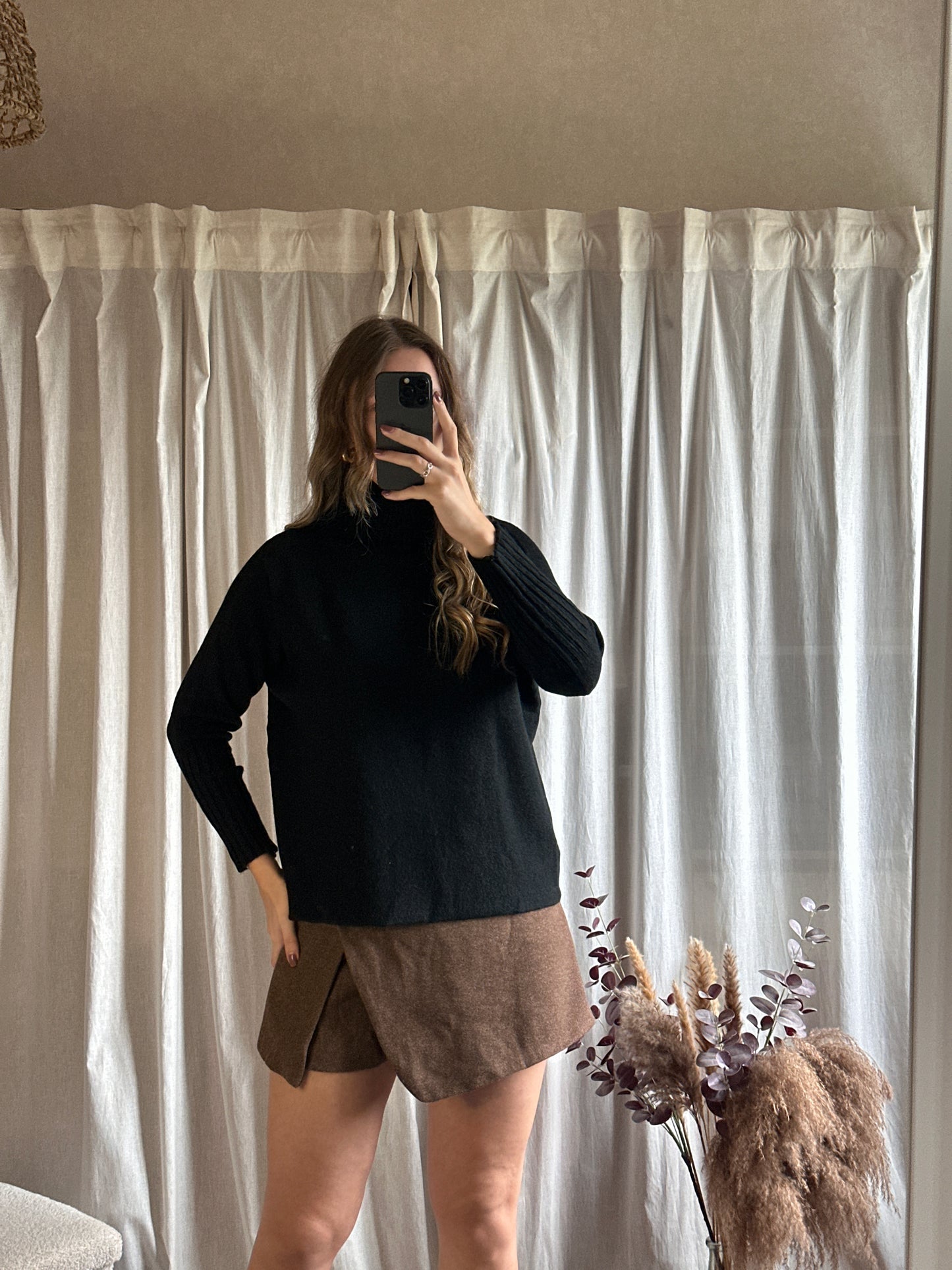Pull col montant noir