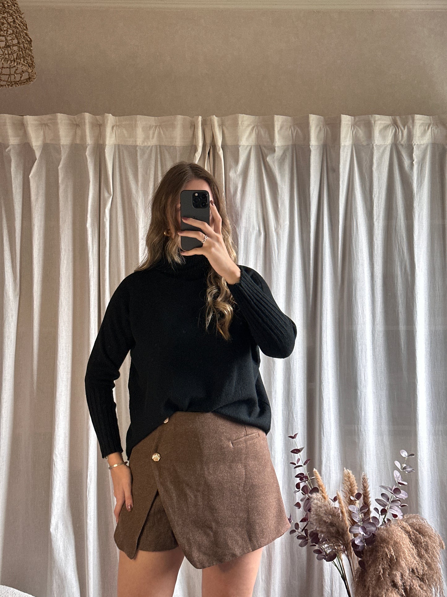 Pull col montant noir