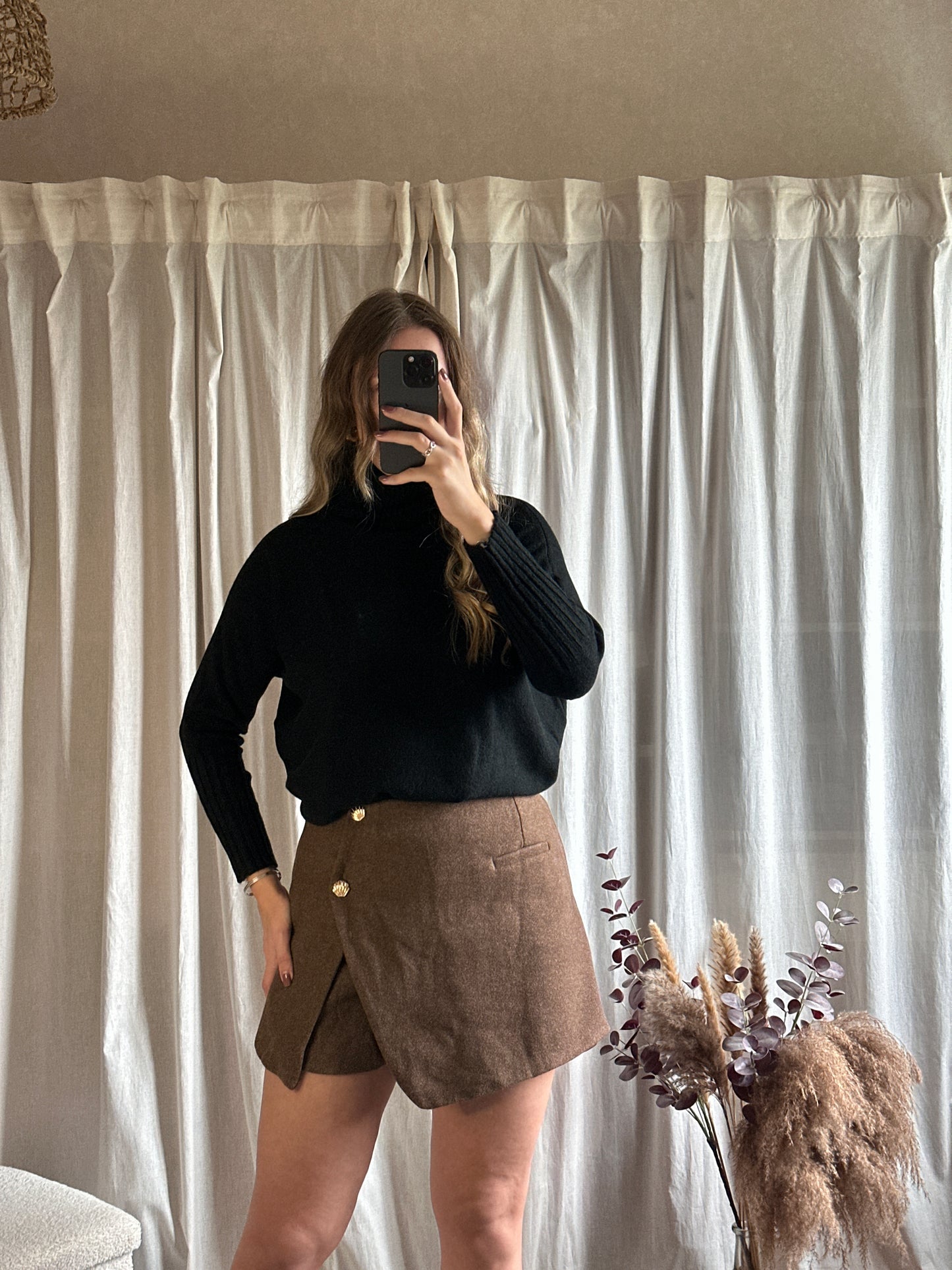 Pull col montant noir