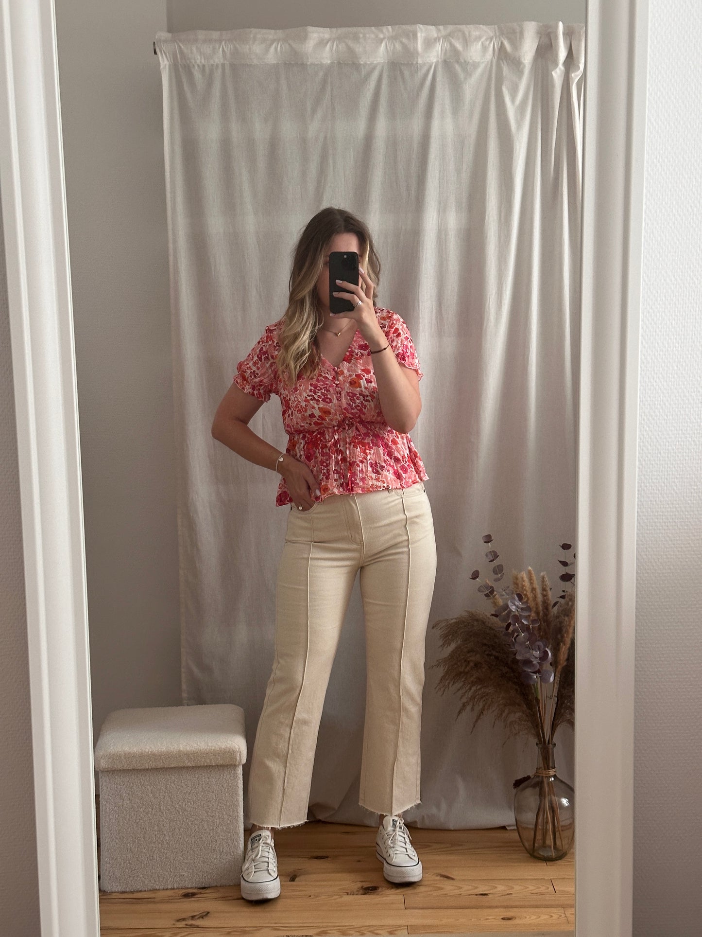 Blouse imprimée rose