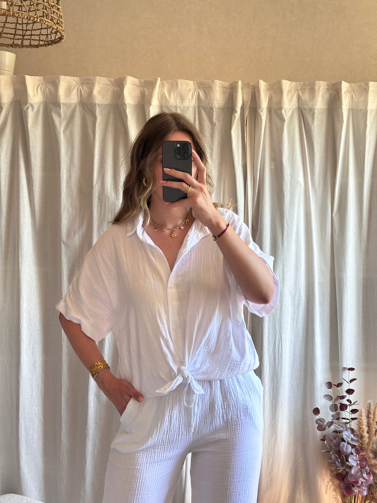 Chemise blanche en gaze de coton 🇮🇹