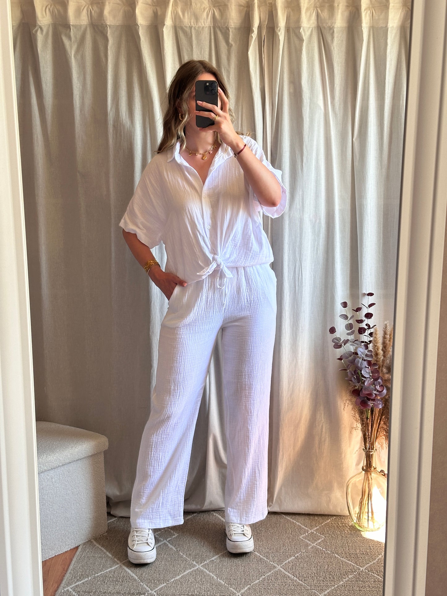 Chemise blanche en gaze de coton 🇮🇹