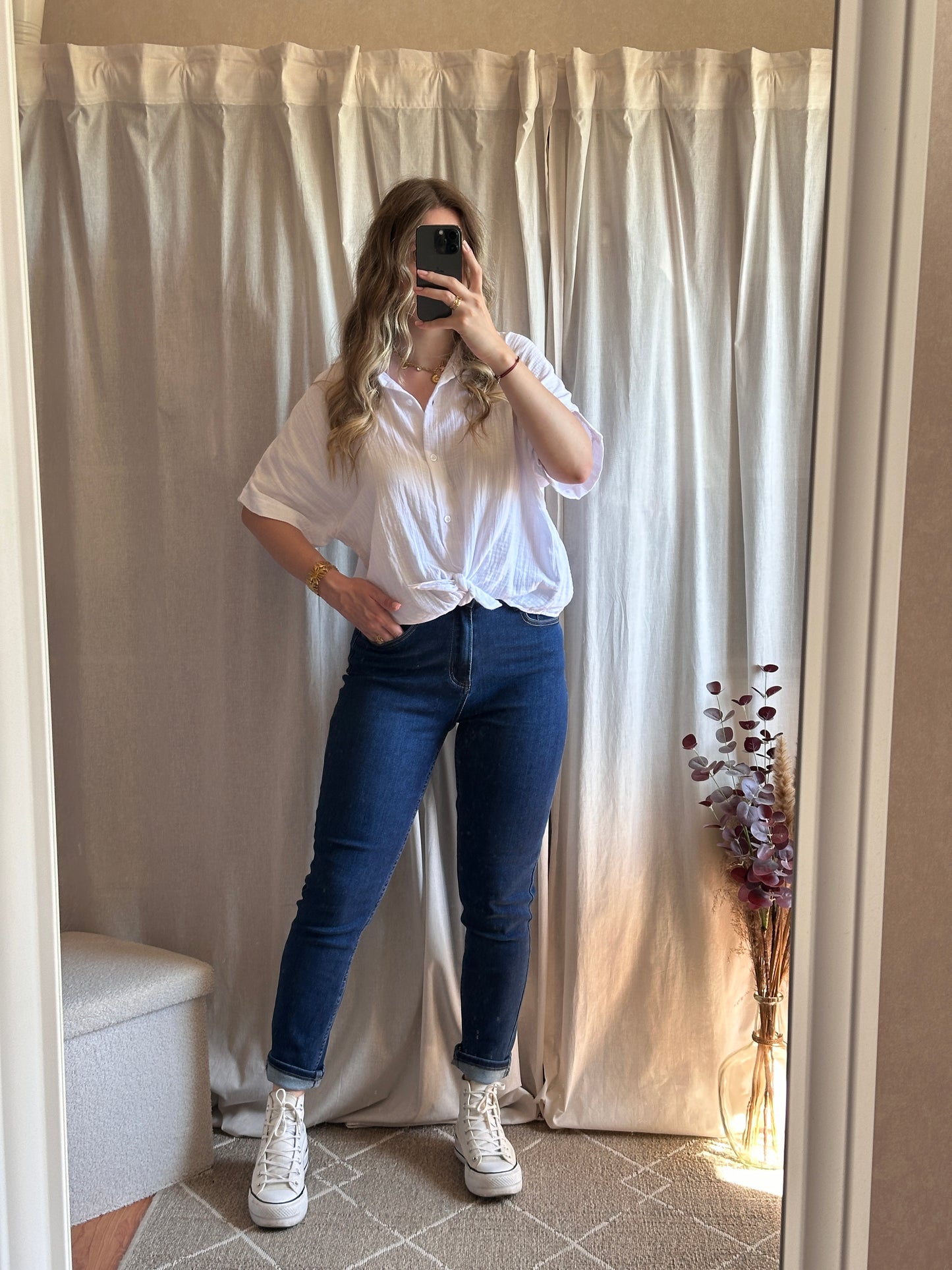Chemise blanche en gaze de coton 🇮🇹