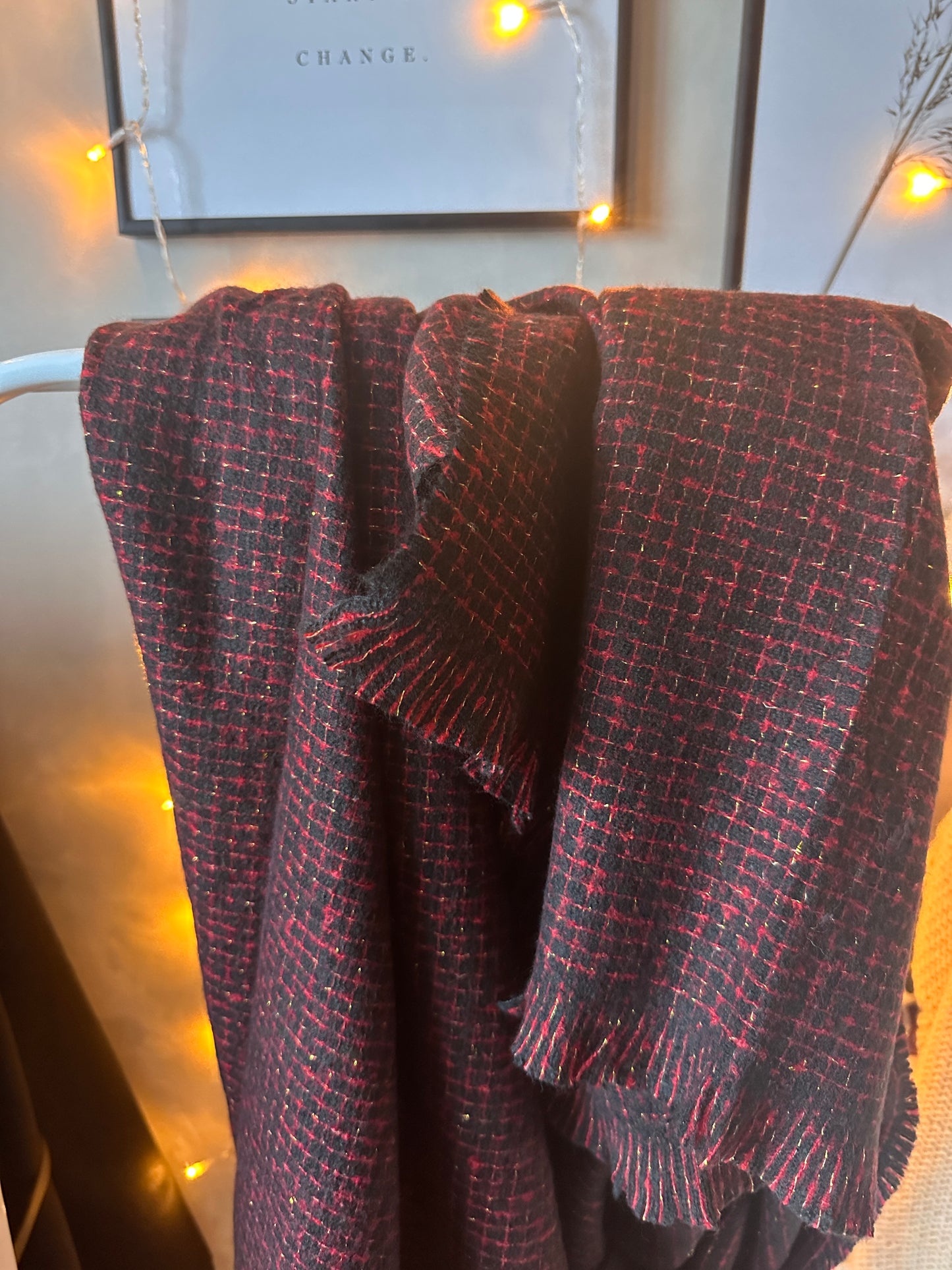 Echarpe douce rouge et noir