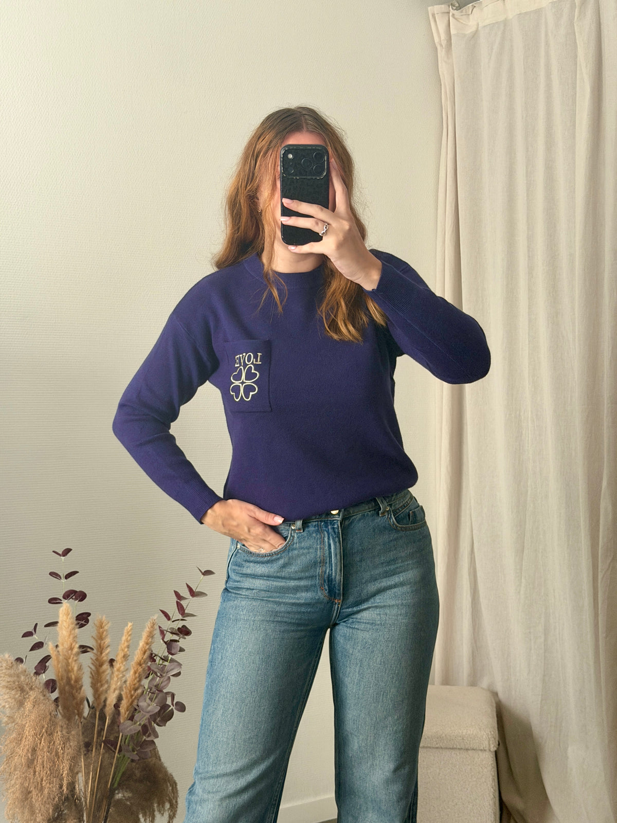 Pull bleu "love"