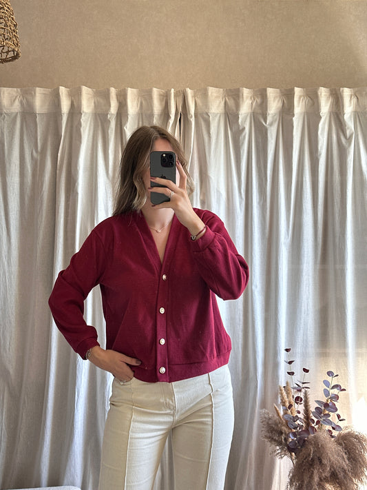 Gilet bordeaux à boutons
