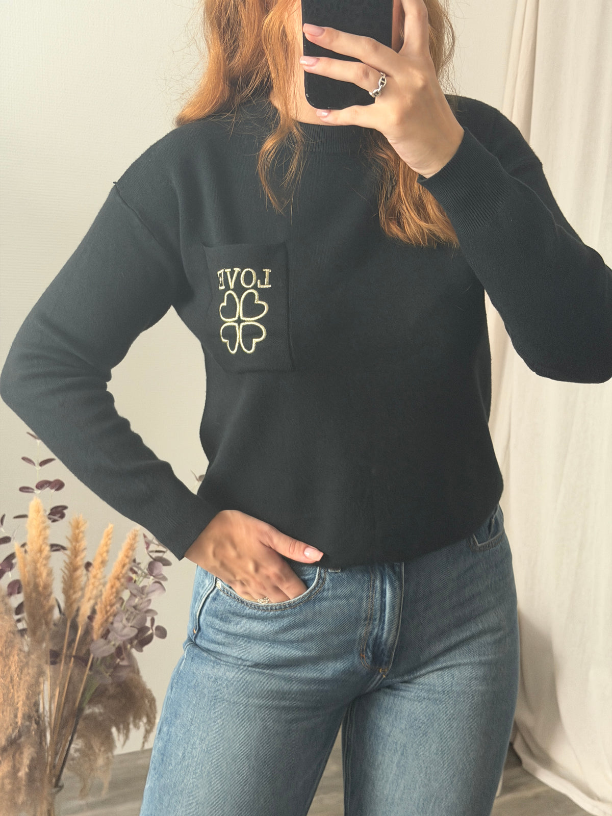 Pull noir "love"