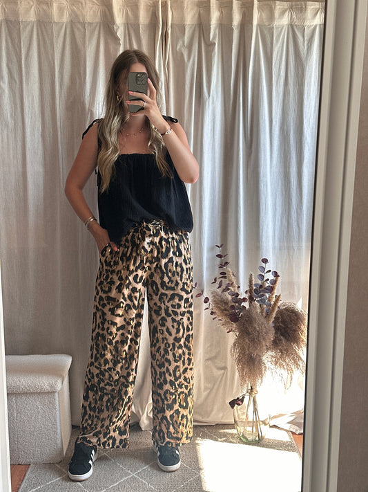 Pantalon fluide léopard