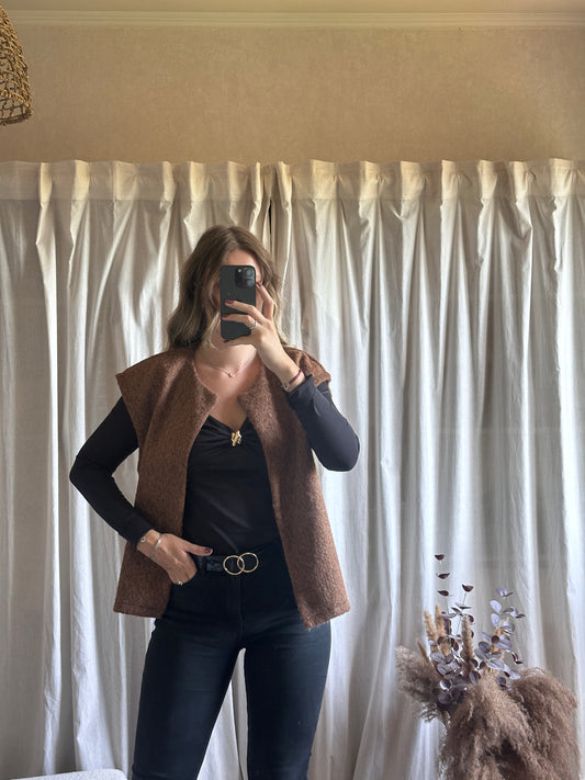 Veste sans manches chocolat