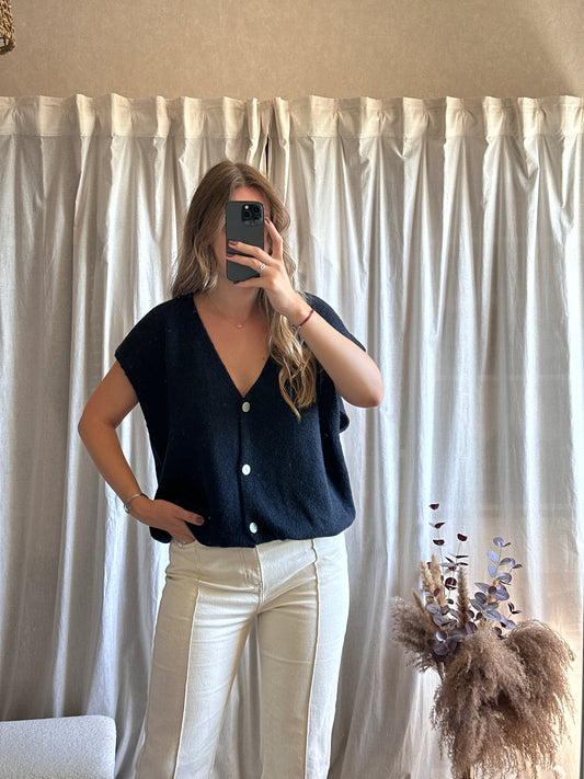 Gilet sans manches bleu marine