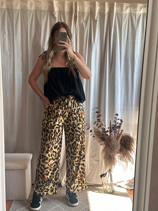Pantalon fluide léopard