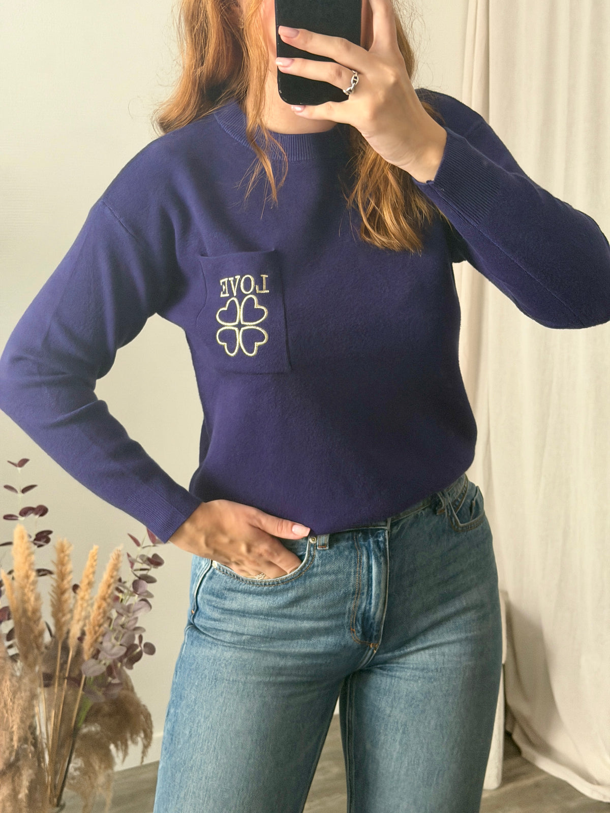Pull bleu "love"