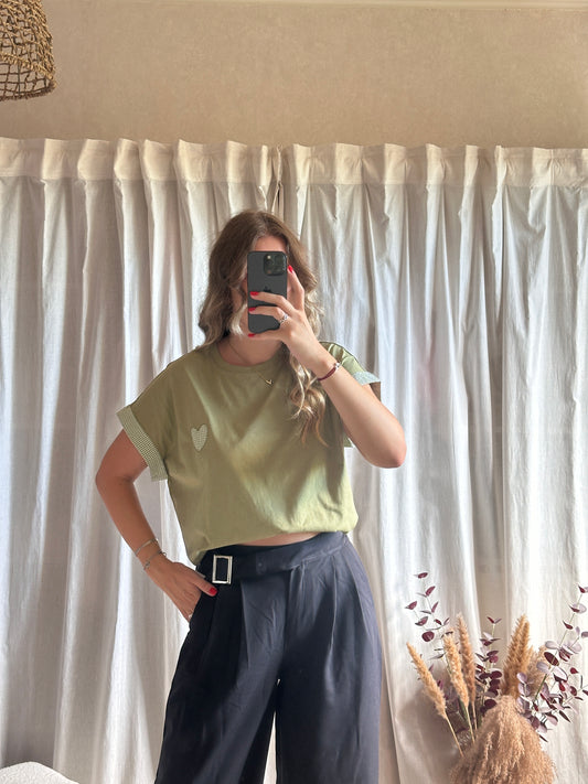 Tshirt kaki en coton