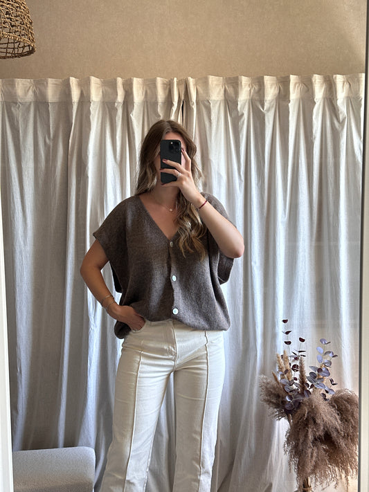 Gilet sans manches taupe