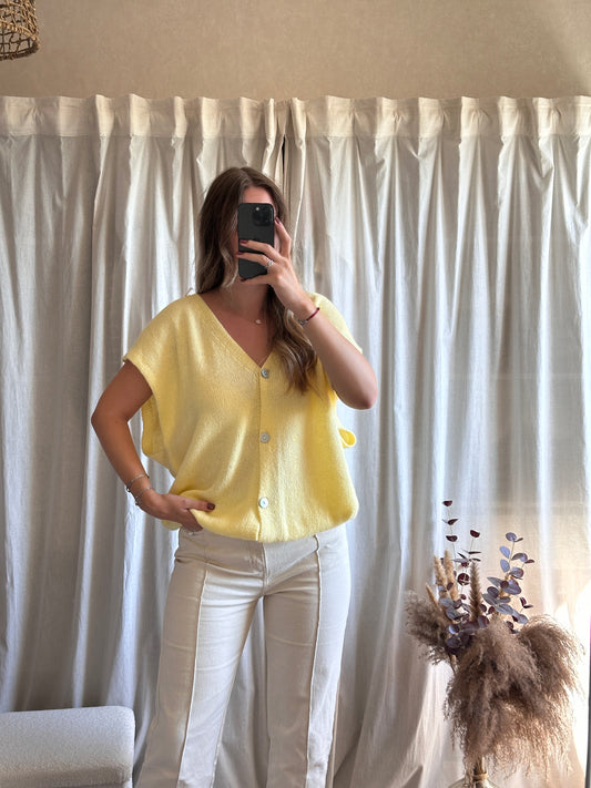 Gilet sans manches jaune