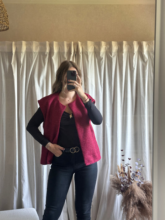 Veste sans manches bordeaux