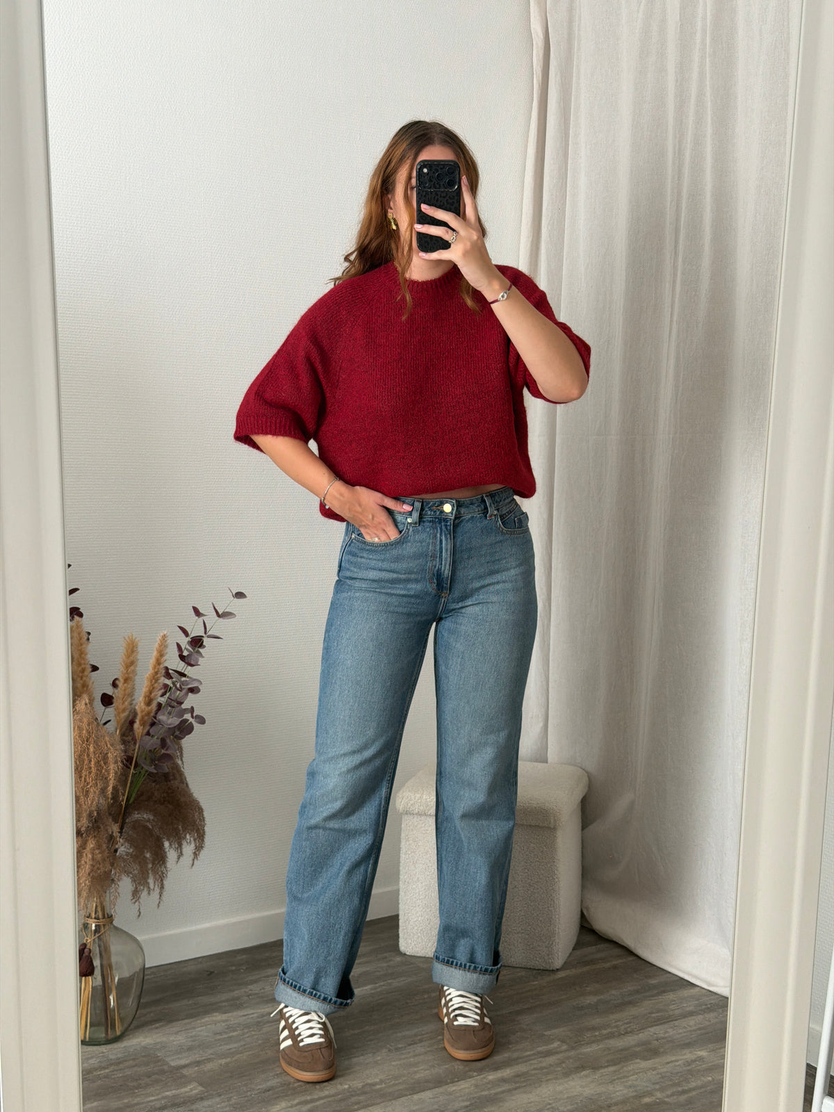 Pull manches courtes oversize - Bordeaux