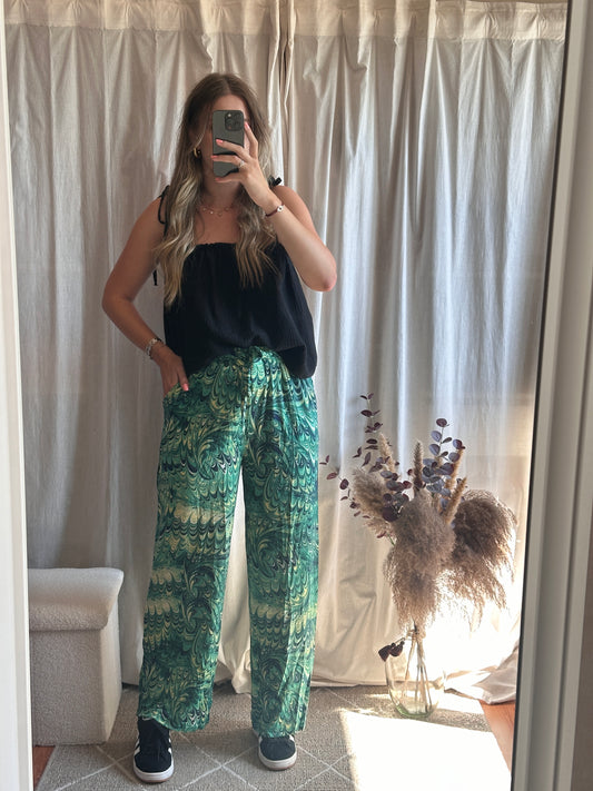 Pantalon fluide vert