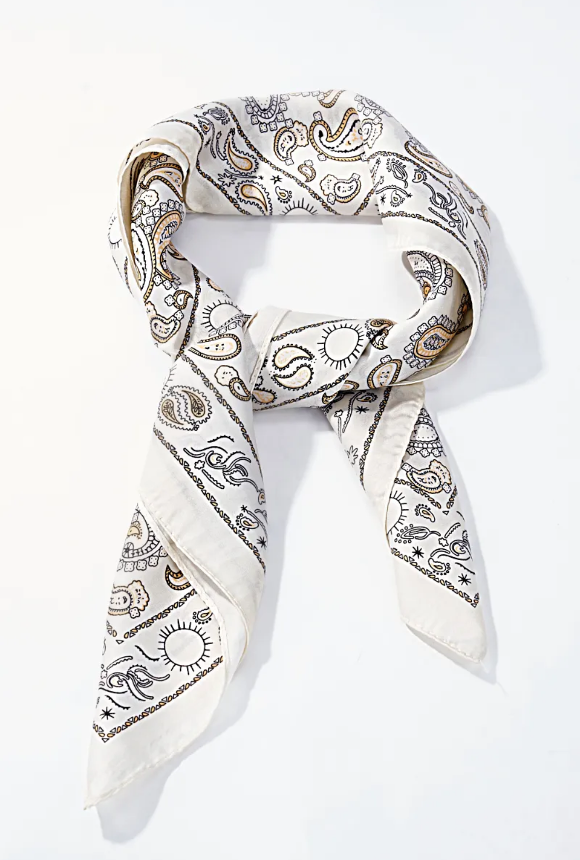 Foulard blanc à motifs