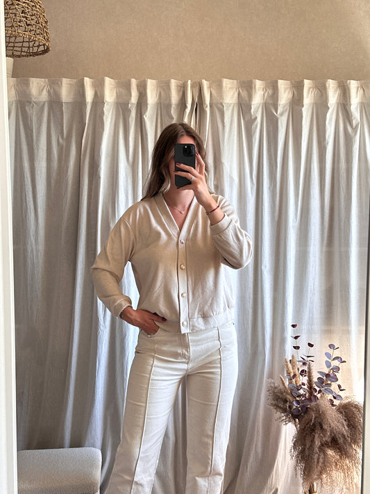 Gilet beige à boutons