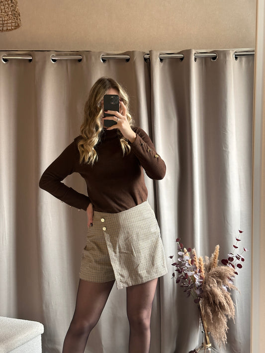 Jupe short motif vichy