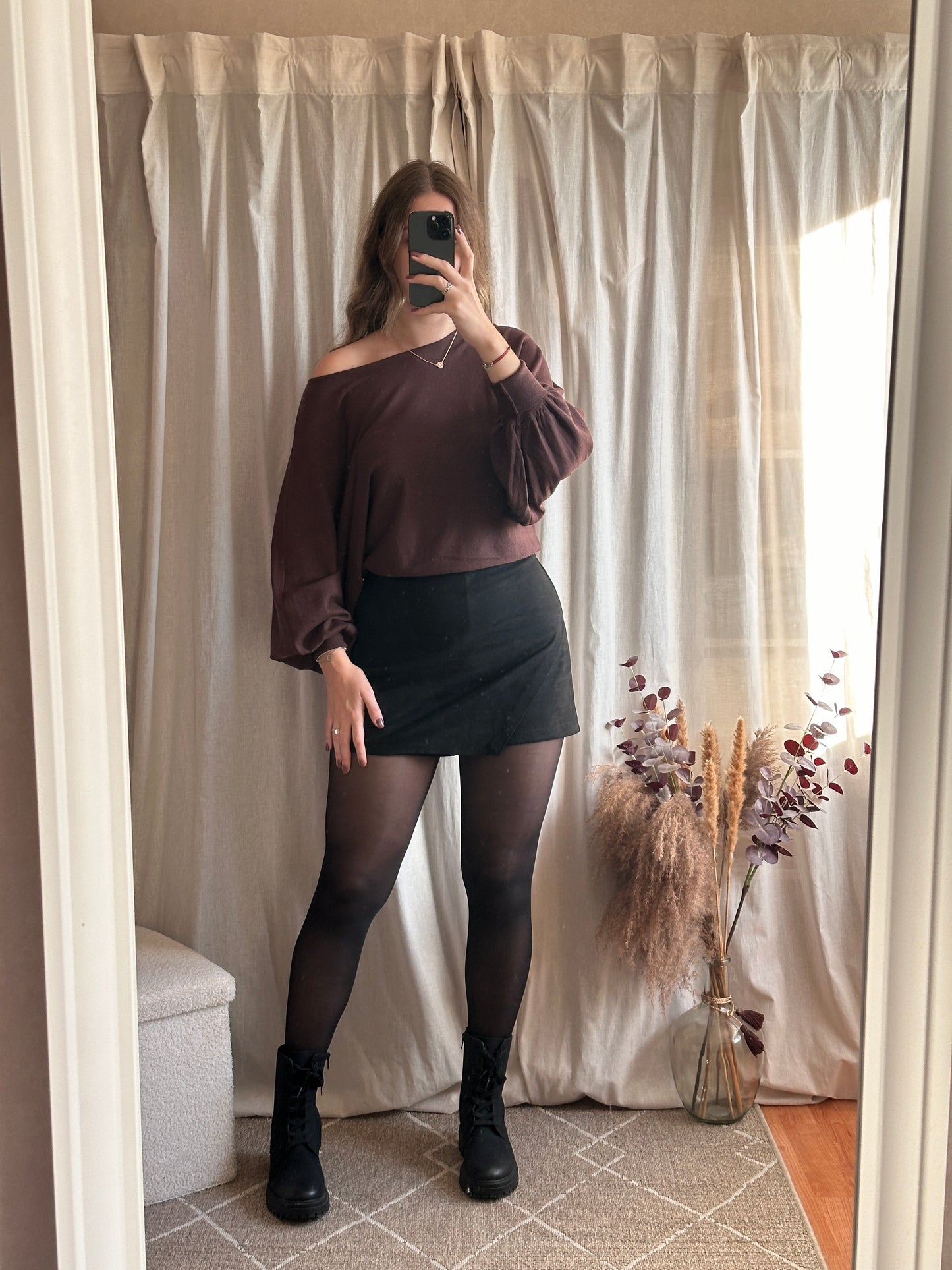 Top épaule dénudé chocolat