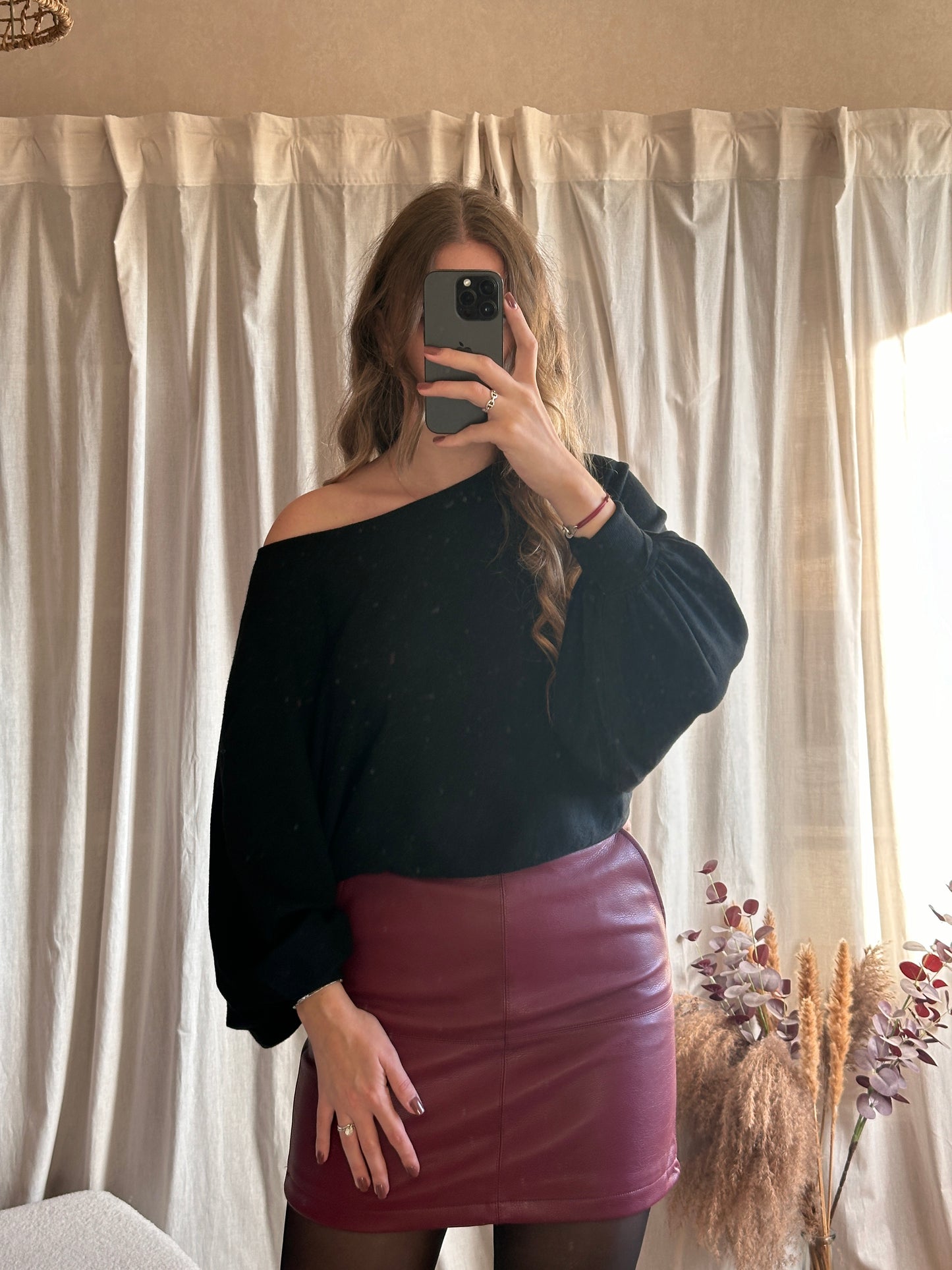 Top épaule dénudé noir