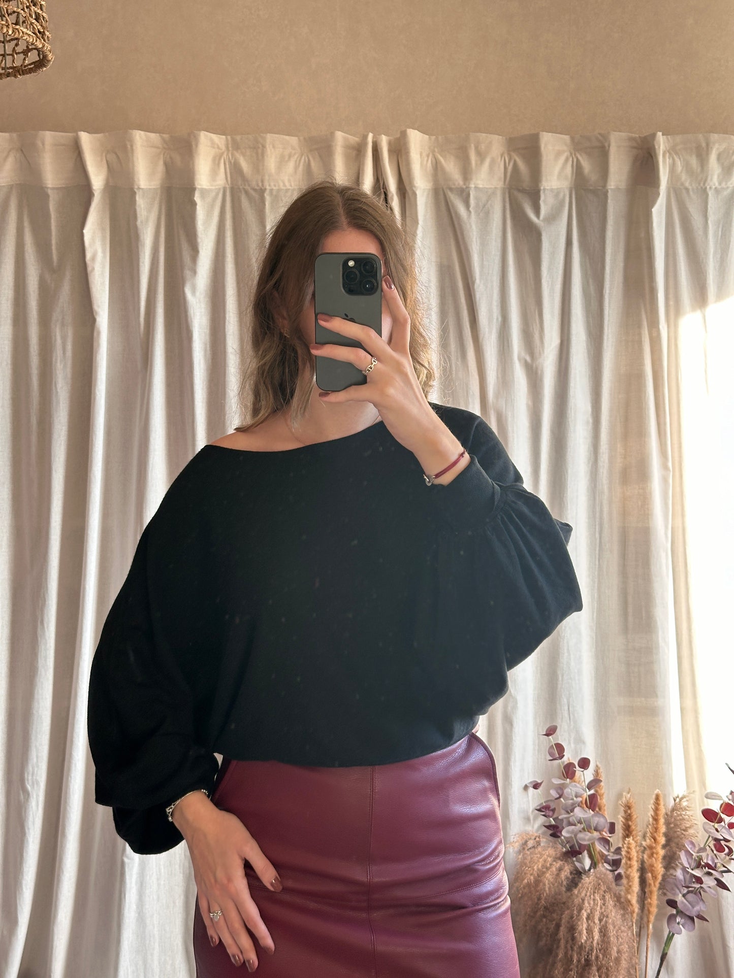 Top épaule dénudé noir