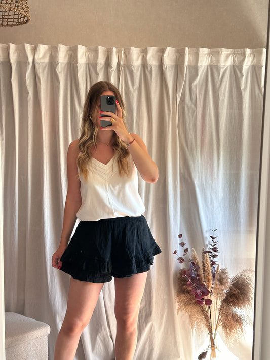 Jupe short noir 100% coton