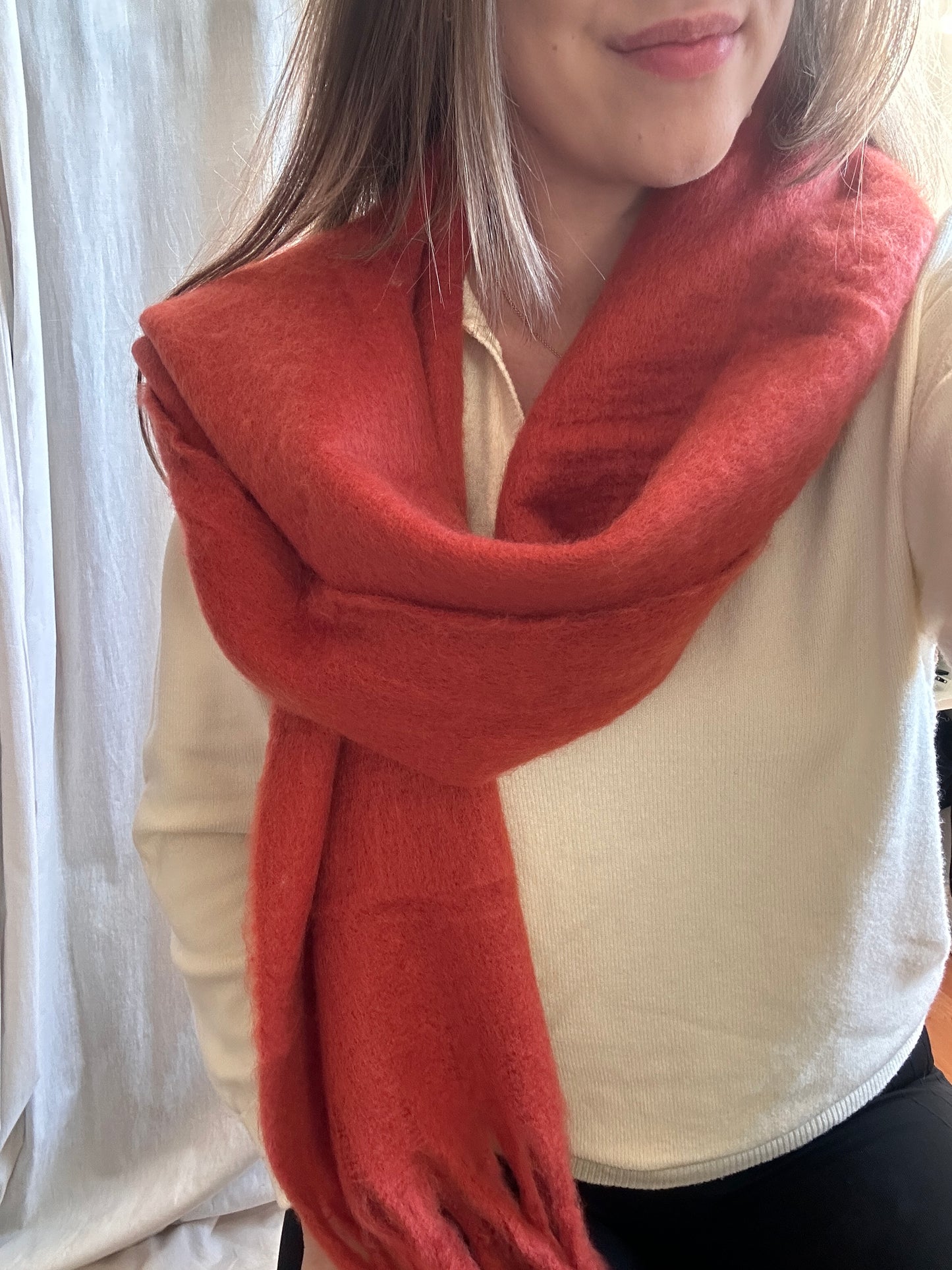 Echarpe douce rouge brique