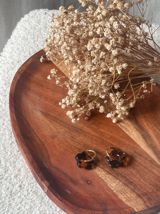 Boucles d'oreilles fleurs léopard
