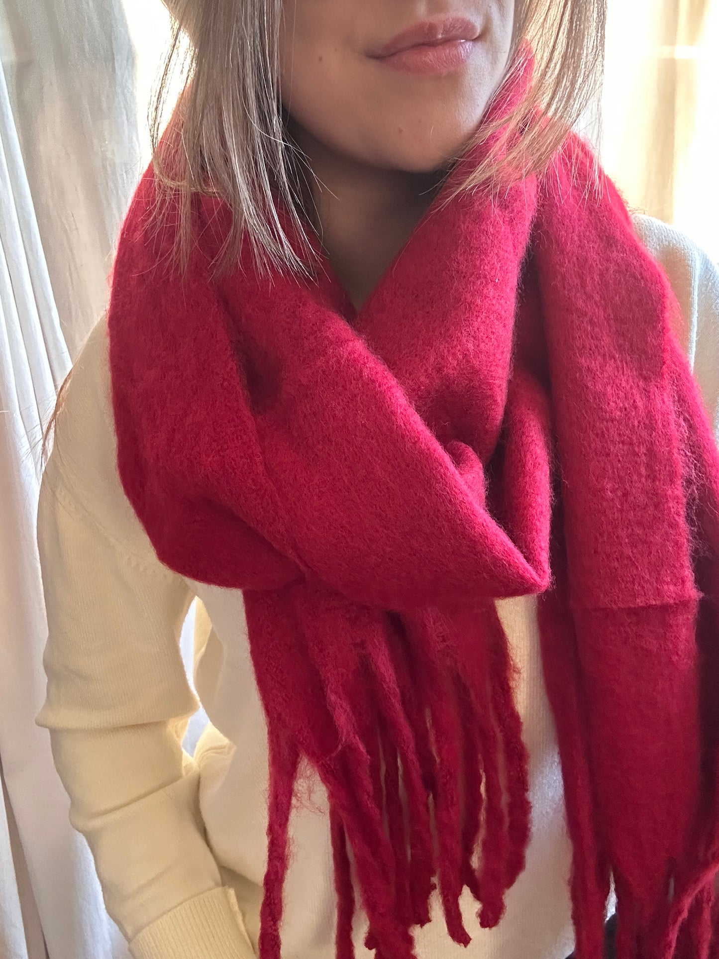 Echarpe douce bordeaux