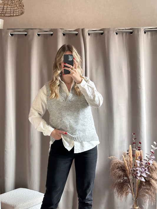 Pull sans manches Gris  🇮🇹