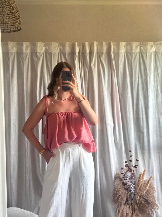 Top corail 100% coton 🇮🇹