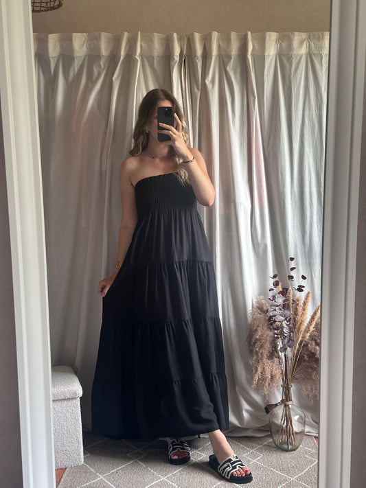 Robe longue bustier noir