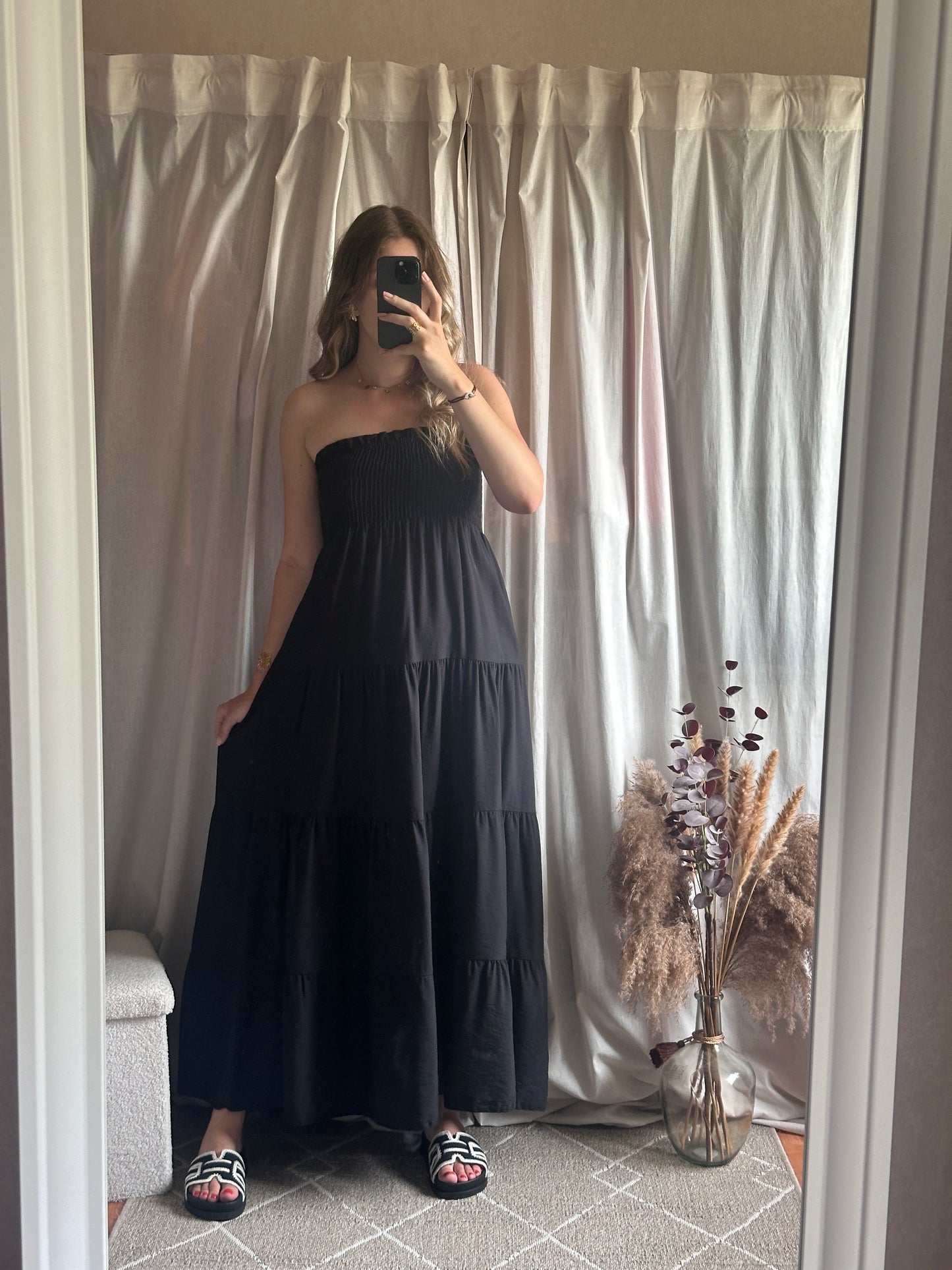 Robe longue bustier noir
