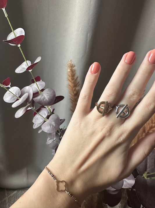 Bague dorée et argenté