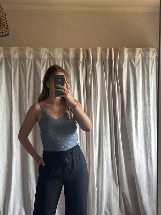 Top en lurex bleu ciel 🇮🇹