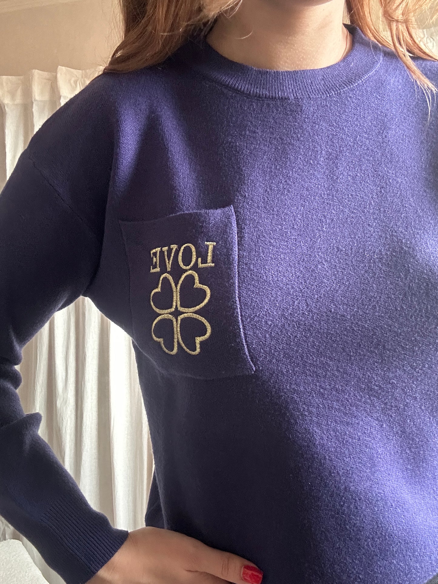 Pull bleu "love"