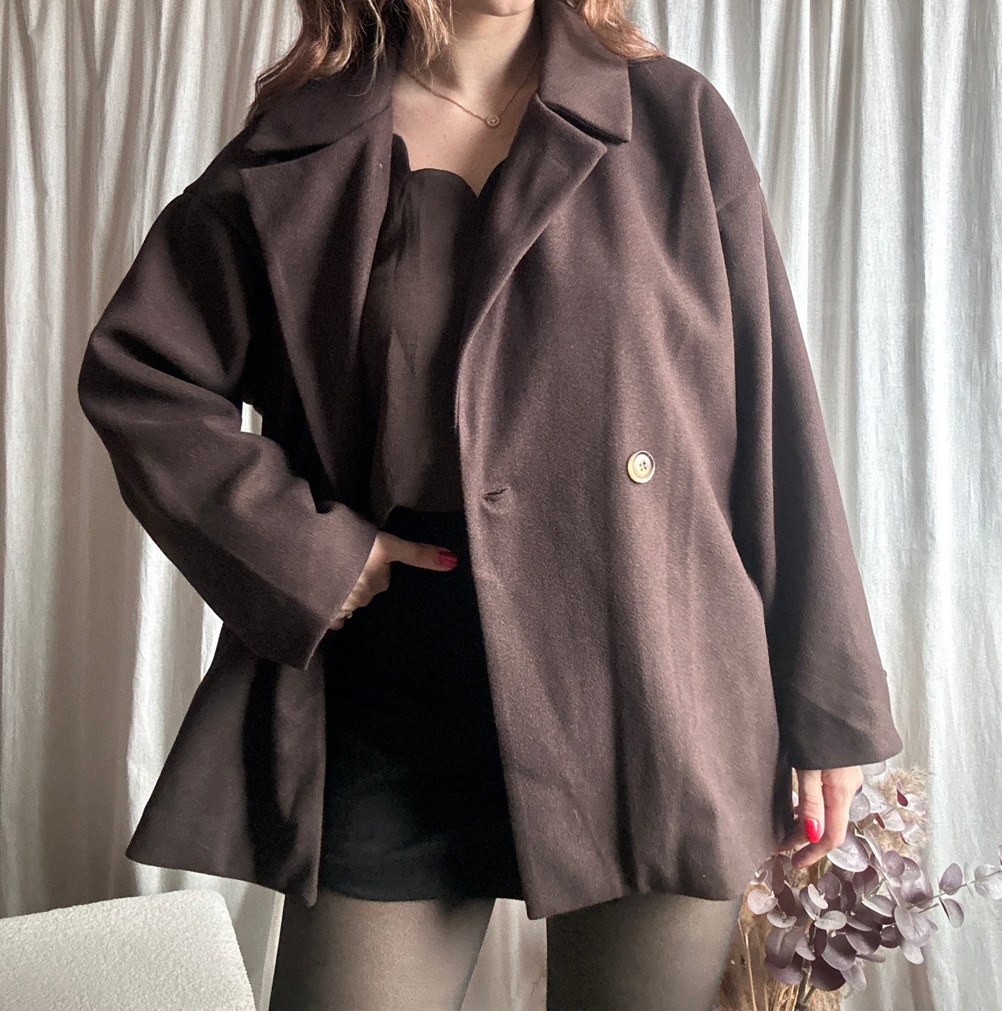 Manteau chocolat à boutons 🇮🇹