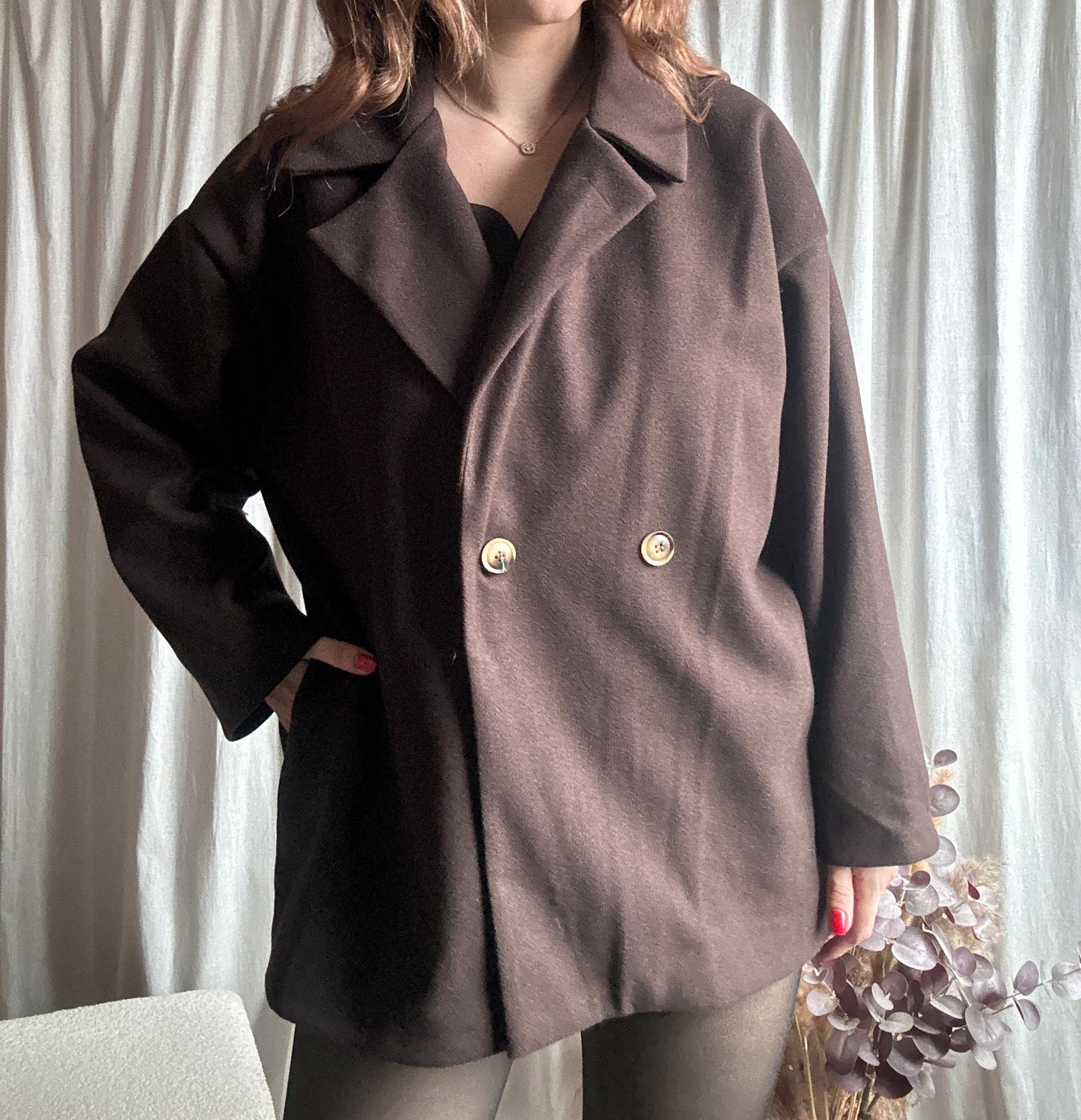 Manteau chocolat à boutons 🇮🇹