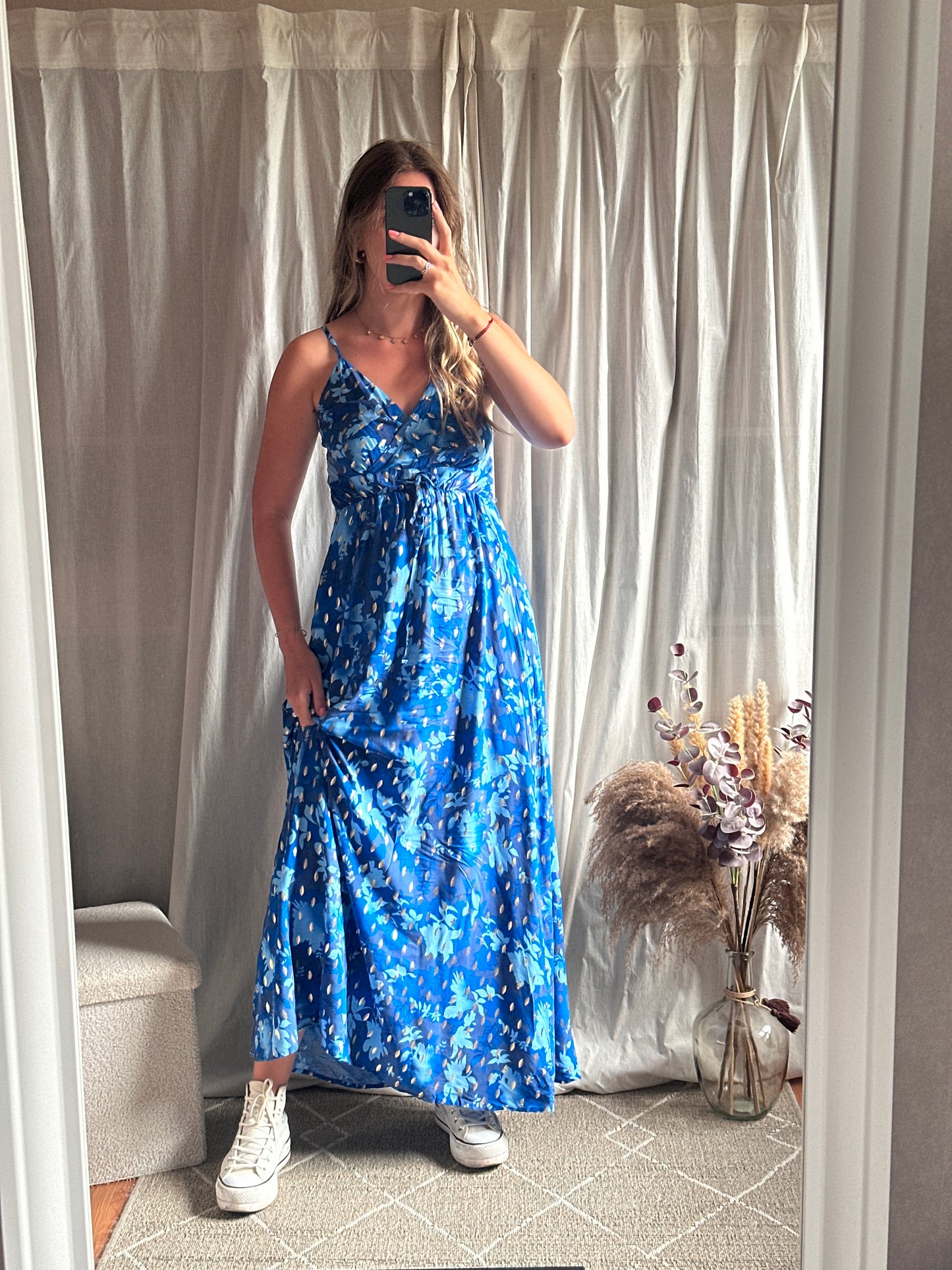 Robe longue bleue