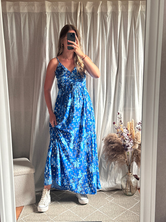 Robe longue bleue