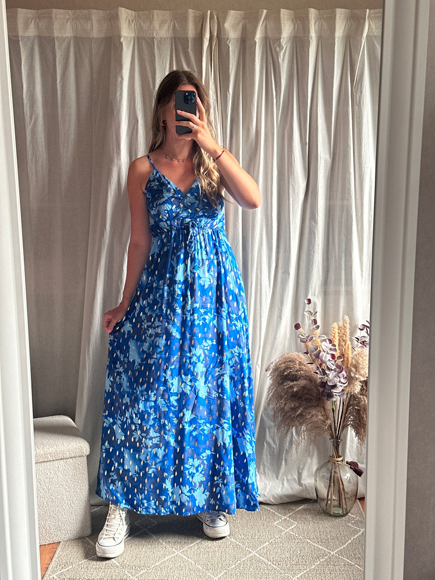 Robe longue bleue
